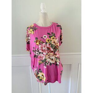 Staccato Pink Floral Jersey Tee L – Excellent Condition